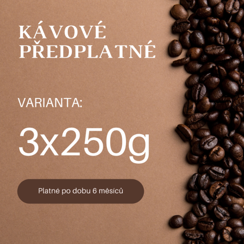 Kávové předplatné MIX 3x250g na 6 měsíců